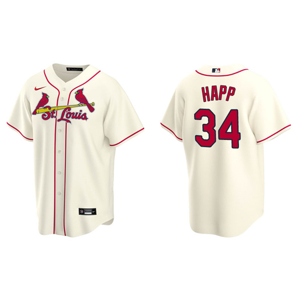 Men's St. Louis Cardinals J.A. Happ Cream Replica Alternate Jersey