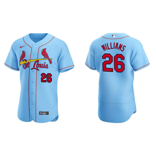 Men's St. Louis Cardinals Justin Williams Light Blue Authentic Alternate Jersey