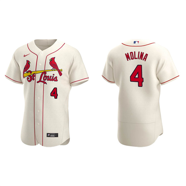 Men's St. Louis Cardinals Yadier Molina Cream Authentic Alternate Jersey
