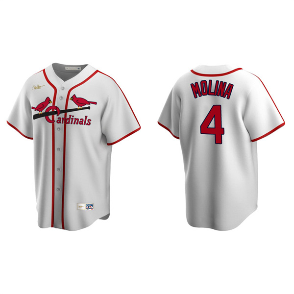 Men's St. Louis Cardinals Yadier Molina White Cooperstown Collection Home Jersey