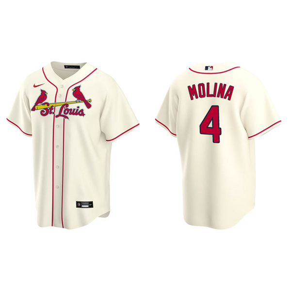 Men's St. Louis Cardinals Yadier Molina Cream Replica Alternate Jersey