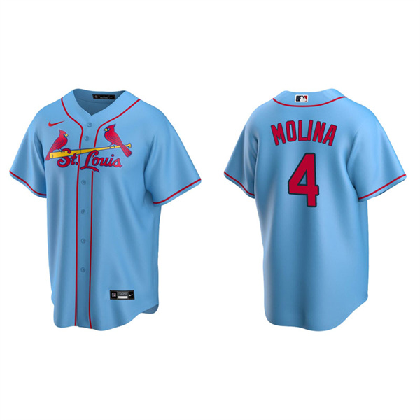 Men's St. Louis Cardinals Yadier Molina Light Blue Replica Alternate Jersey