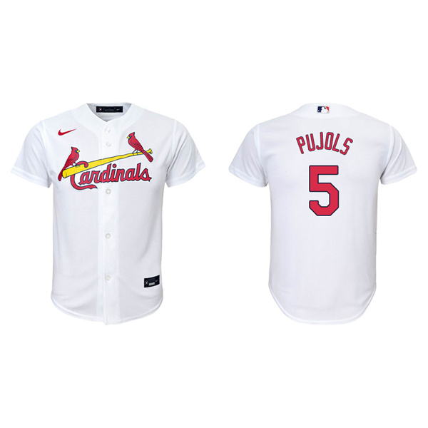 Youth St. Louis Cardinals Albert Pujols White Replica Home Jersey