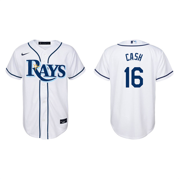 Youth Kevin Cash Tampa Bay Rays Nike White Home Replica Jersey