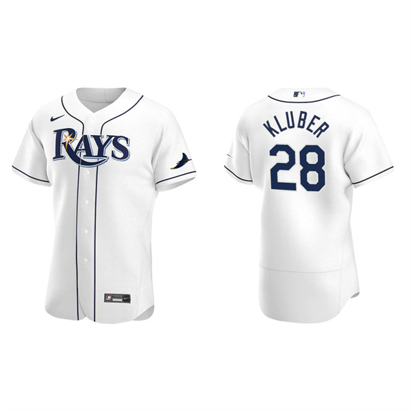 Men's Corey Kluber Tampa Bay Rays White Authentic Home Jersey