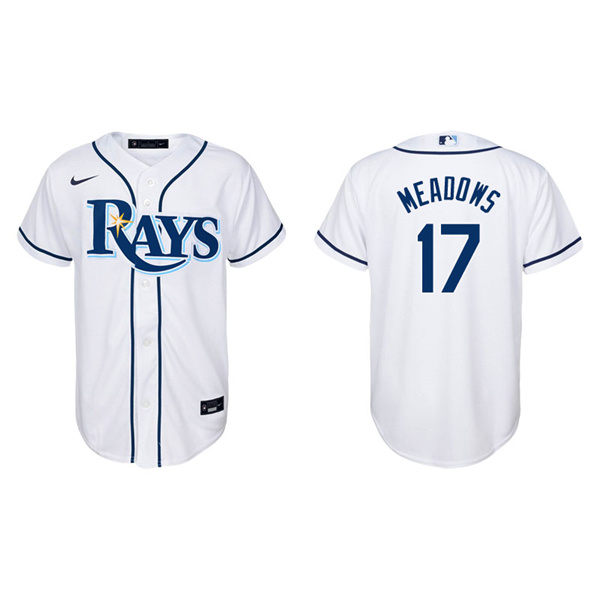 Youth Tampa Bay Rays Austin Meadows White Replica Home Jersey
