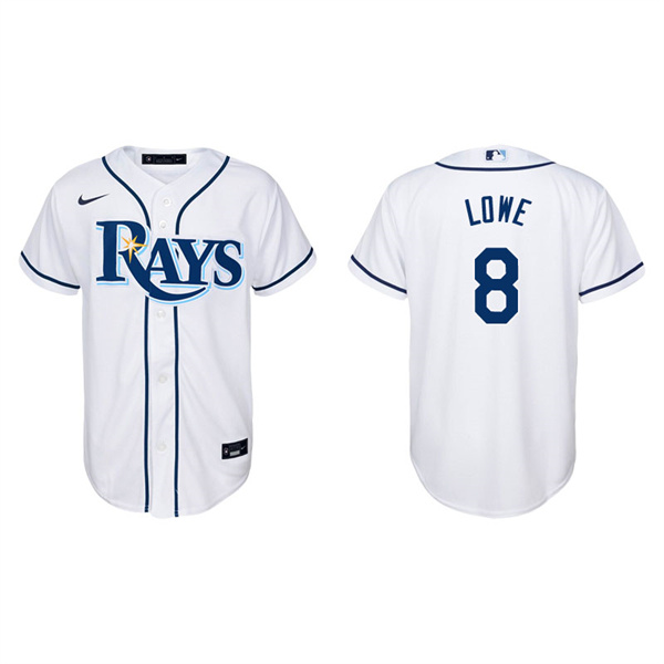 Youth Tampa Bay Rays Brandon Lowe White Replica Home Jersey