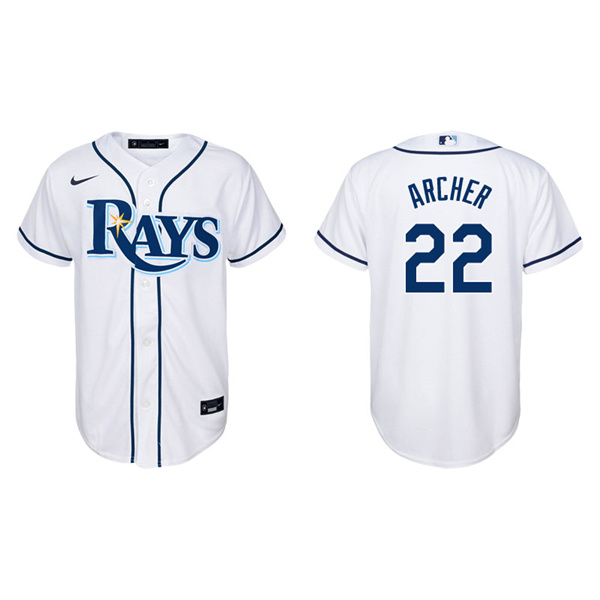 Youth Tampa Bay Rays Chris Archer White Replica Home Jersey