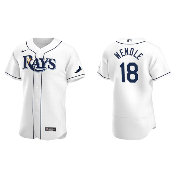 Men's Tampa Bay Rays Joey Wendle White Authentic Home Jersey