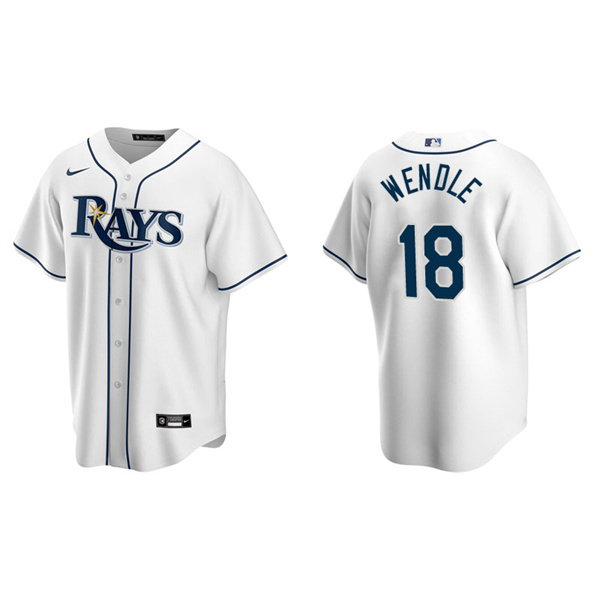 Men's Tampa Bay Rays Joey Wendle White Replica Home Jersey
