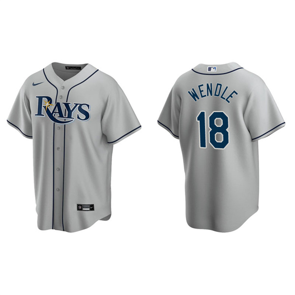 Men's Tampa Bay Rays Joey Wendle Gray Replica Road Jersey