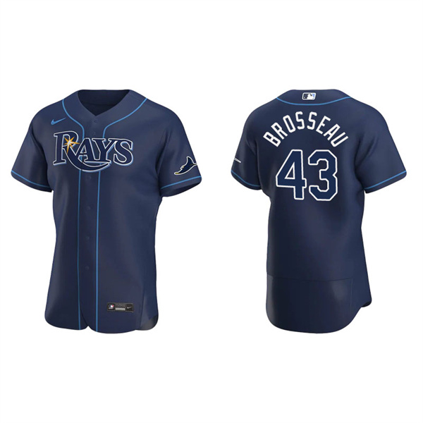 Men's Tampa Bay Rays Mike Brosseau Navy Authentic Alternate Jersey