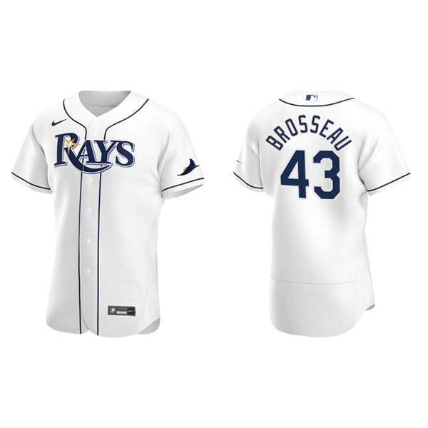 Men's Tampa Bay Rays Mike Brosseau White Authentic Home Jersey