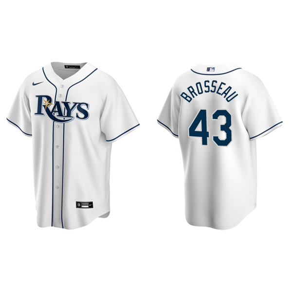 Men's Tampa Bay Rays Mike Brosseau White Replica Home Jersey