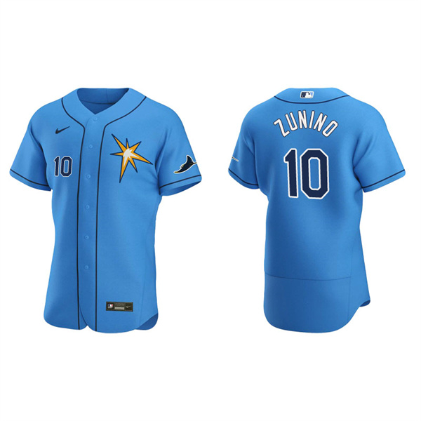 Men's Tampa Bay Rays Mike Zunino Light Blue Authentic Alternate Jersey