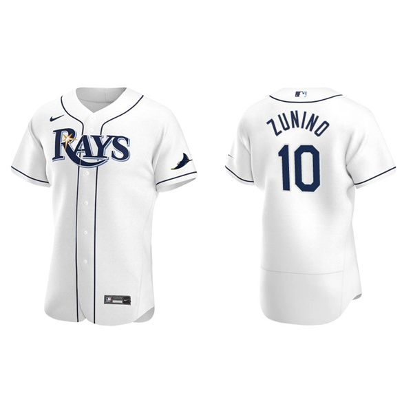 Men's Tampa Bay Rays Mike Zunino White Authentic Home Jersey