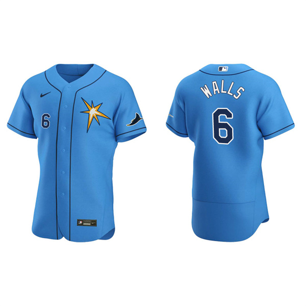 Men's Tampa Bay Rays Taylor Walls Light Blue Authentic Alternate Jersey
