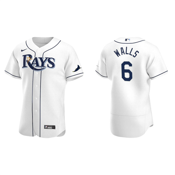 Men's Tampa Bay Rays Taylor Walls White Authentic Home Jersey