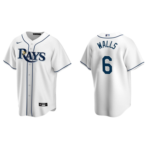 Men's Tampa Bay Rays Taylor Walls White Replica Home Jersey