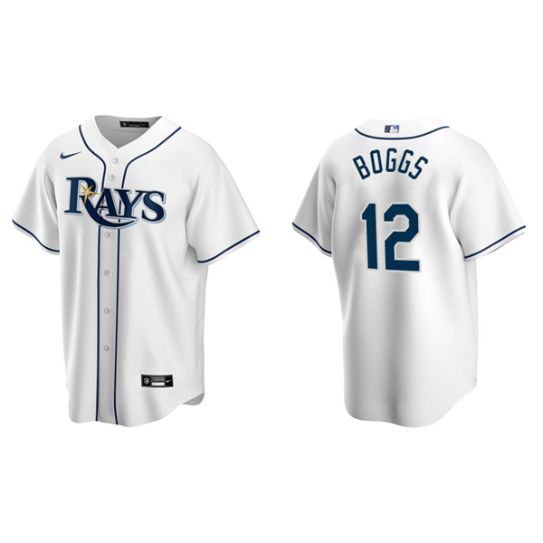 Men's Tampa Bay Rays Wade Boggs White Replica Home Jersey