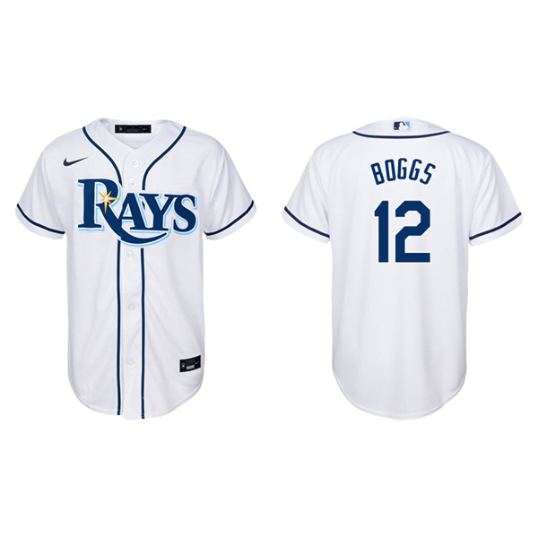 Youth Tampa Bay Rays Wade Boggs White Replica Home Jersey