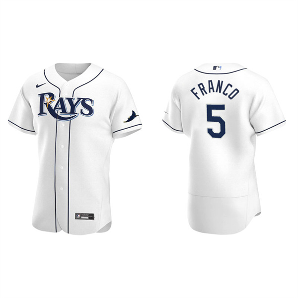 Men's Tampa Bay Rays Wander Franco White Authentic Home Jersey