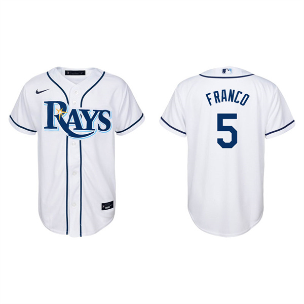 Youth Tampa Bay Rays Wander Franco White Replica Home Jersey