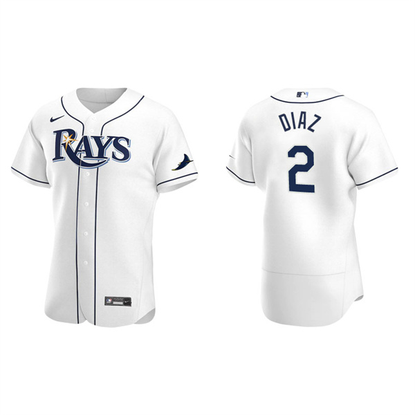 Men's Tampa Bay Rays Yandy Diaz White Authentic Home Jersey