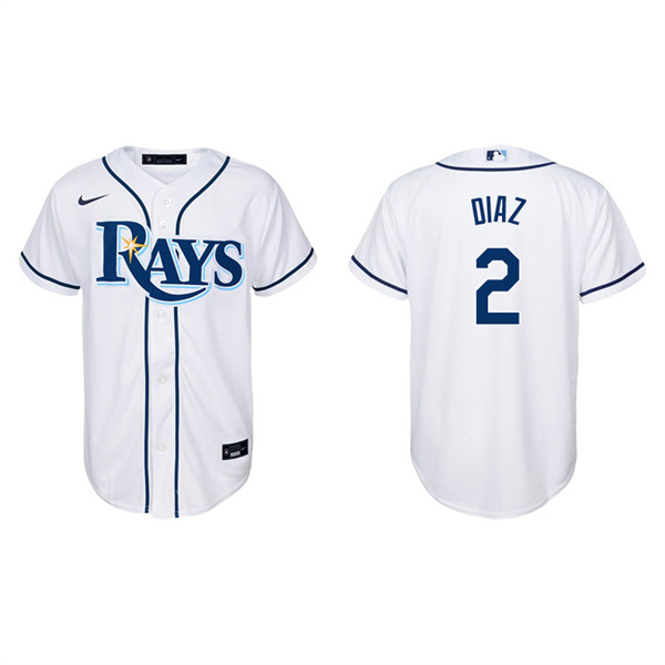 Youth Tampa Bay Rays Yandy Diaz White Replica Home Jersey