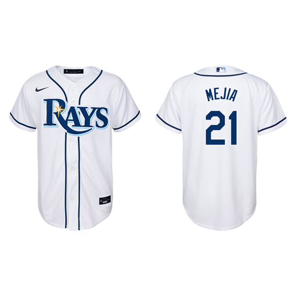 Youth Tampa Bay Rays Francisco Mejia White Replica Home Jersey