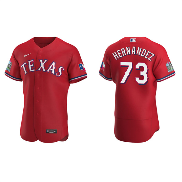 Men's Jonathan Hernandez Texas Rangers Scarlet Authentic Alternate Jersey