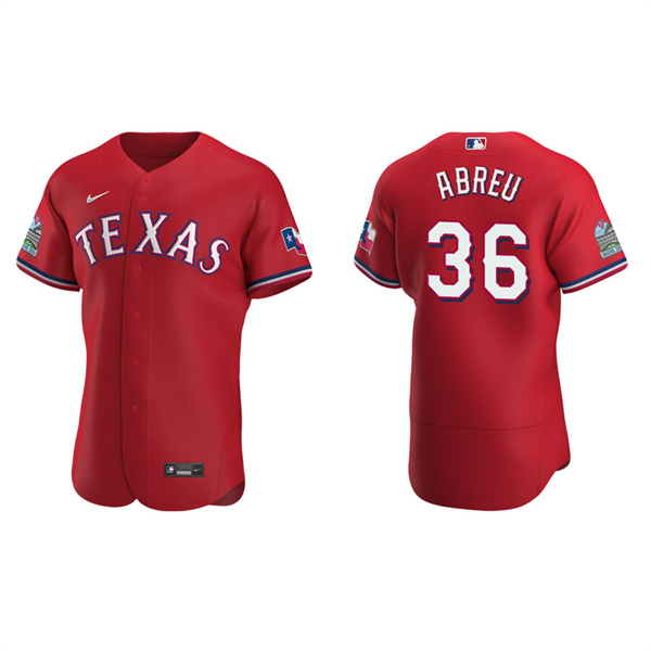 Men's Texas Rangers Albert Abreu Scarlet Authentic Alternate Jersey