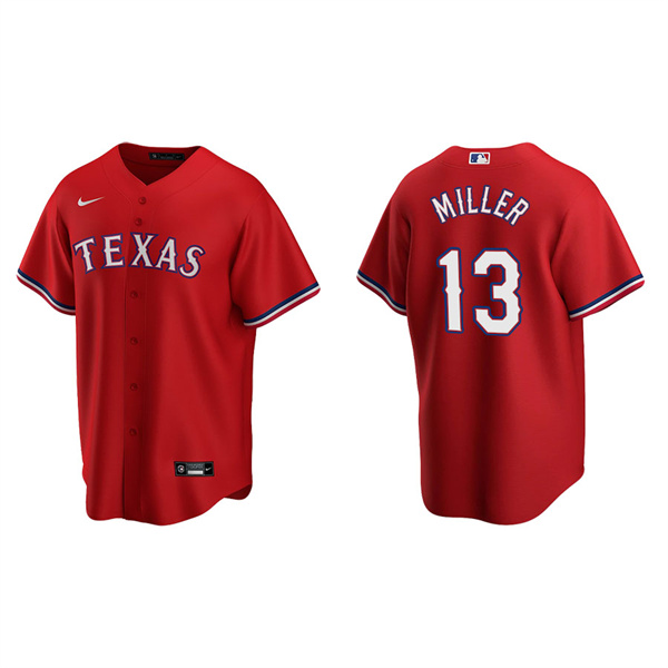 Men's Texas Rangers Brad Miller Red Replica Alternate Jersey