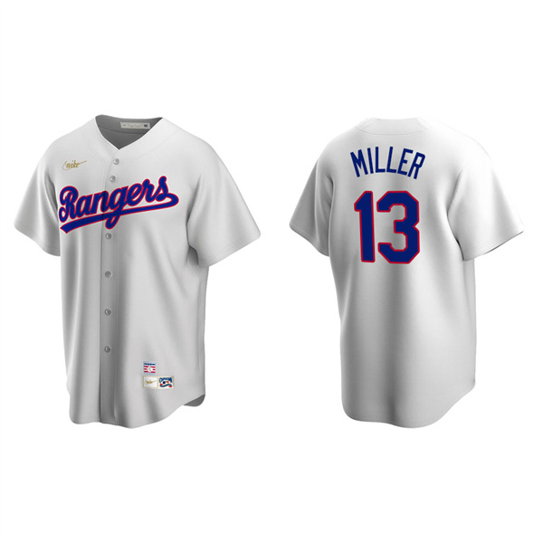 Men's Texas Rangers Brad Miller White Cooperstown Collection Home Jersey