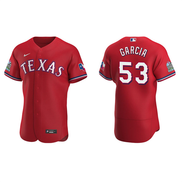 Men's Texas Rangers Adolis Garcia Scarlet Authentic Alternate Jersey