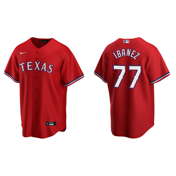 Men's Texas Rangers Andy Ibanez Red Replica Alternate Jersey