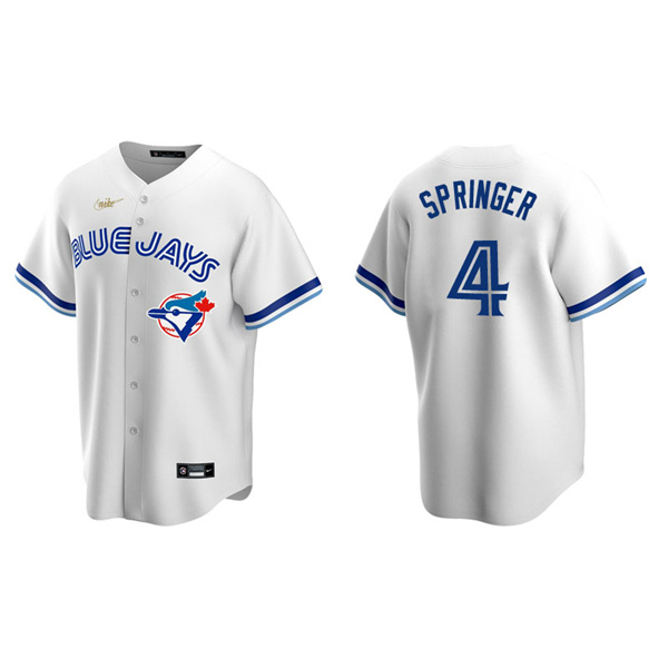 Men's Toronto Blue Jays George Springer White Cooperstown Collection Home Jersey