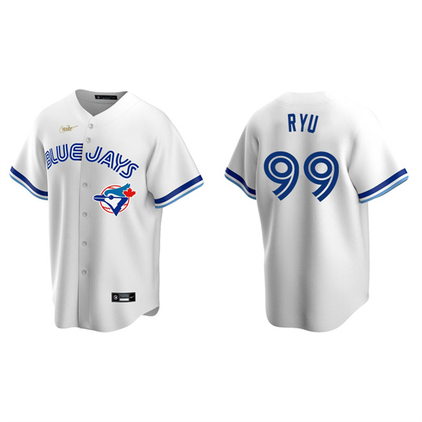 Men's Toronto Blue Jays Hyun-Jin Ryu White Cooperstown Collection Home Jersey
