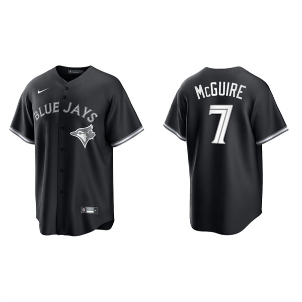 Men's Toronto Blue Jays Reese McGuire Black White Replica Official Jersey