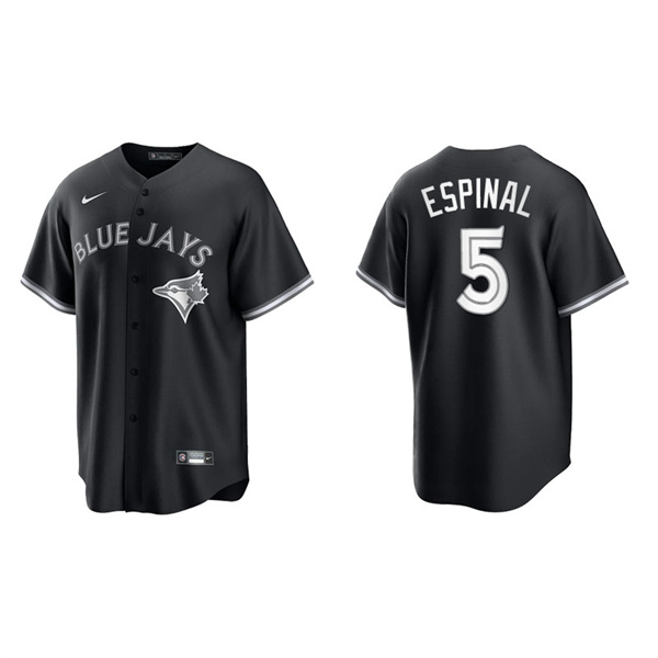 Men's Toronto Blue Jays Santiago Espinal Black White Replica Official Jersey