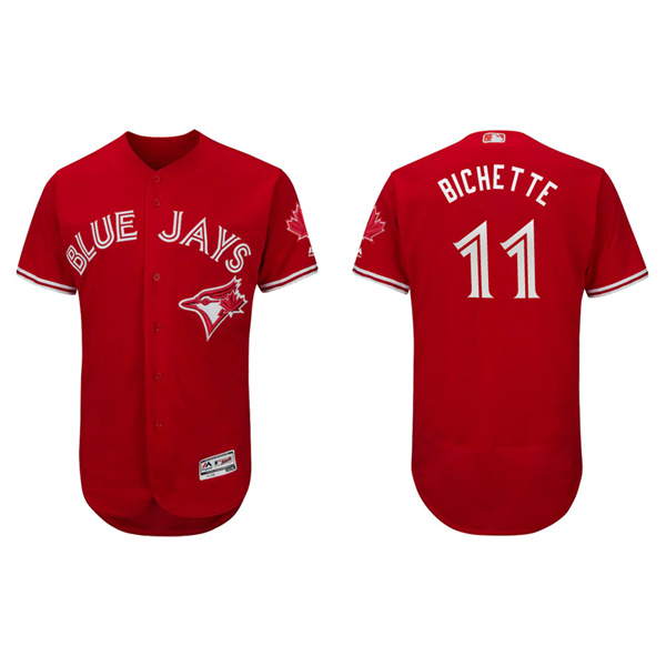 Men's Bo Bichette Toronto Blue Jays Scarlet Canada Day Authentic Flex Base Jersey