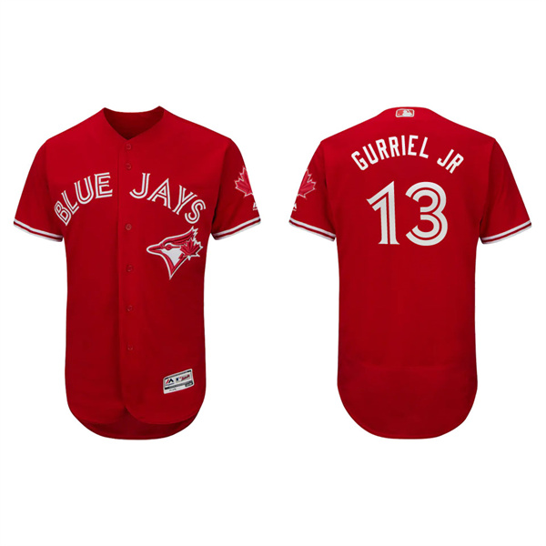 Men's Lourdes Gurriel Jr. Toronto Blue Jays Scarlet Canada Day Authentic Flex Base Jersey