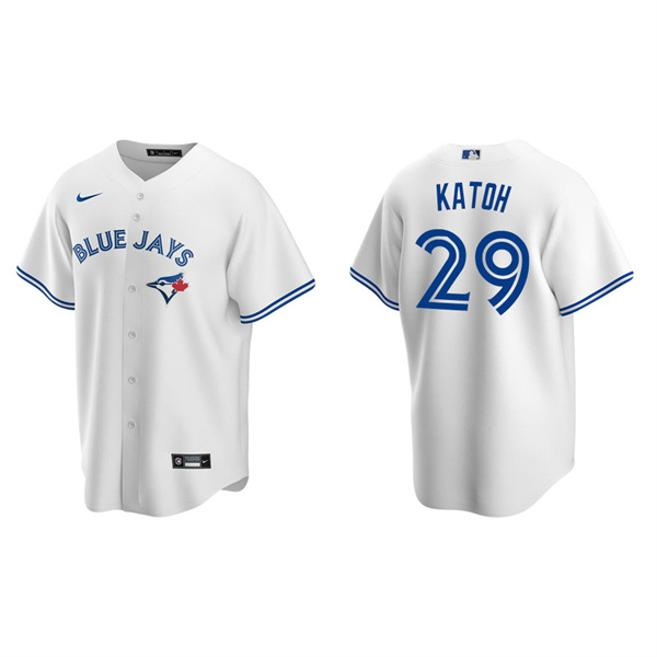 Men's Toronto Blue Jays Gosuke Katoh White Replica Home Jersey