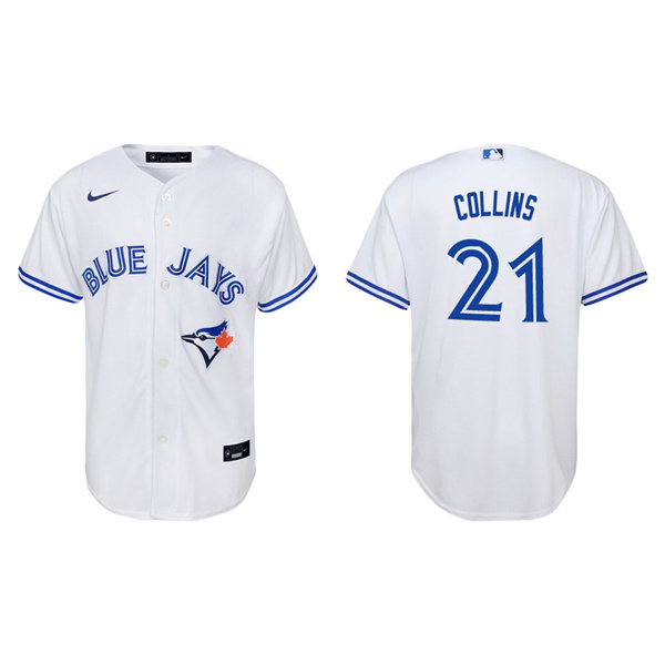 Youth Toronto Blue Jays Zack Collins White Replica Home Jersey