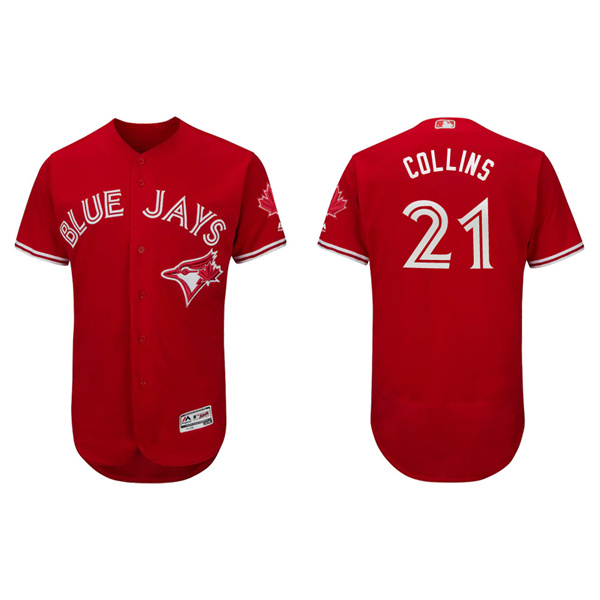 Men's Zack Collins Toronto Blue Jays Scarlet Canada Day Authentic Flex Base Jersey