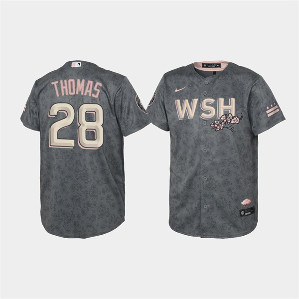 Youth Bloom Washington Nationals Lane Thomas Gray 2022 City Connect Replica Jersey