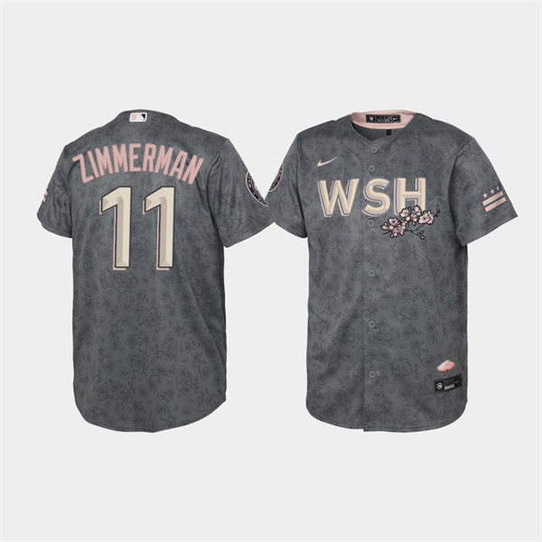 Youth Bloom Washington Nationals Ryan Zimmerman Gray 2022 City Connect Replica Jersey