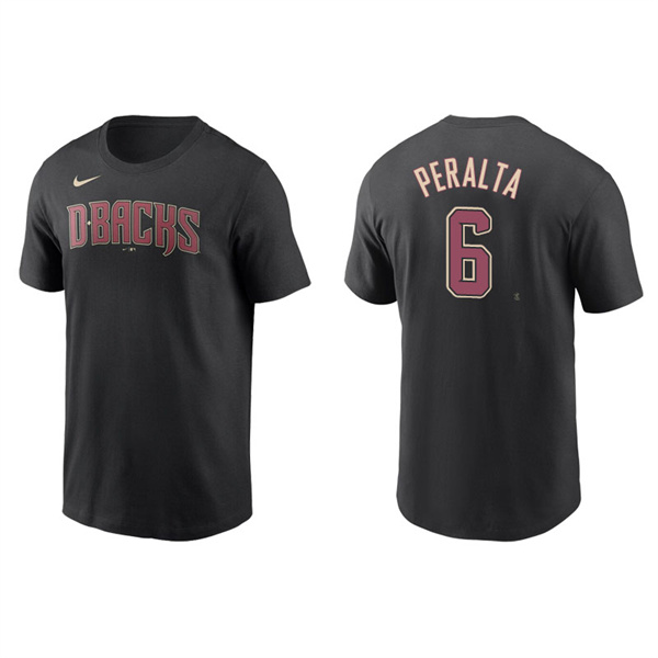 Men's Arizona Diamondbacks David Peralta Black Name & Number Nike T-Shirt