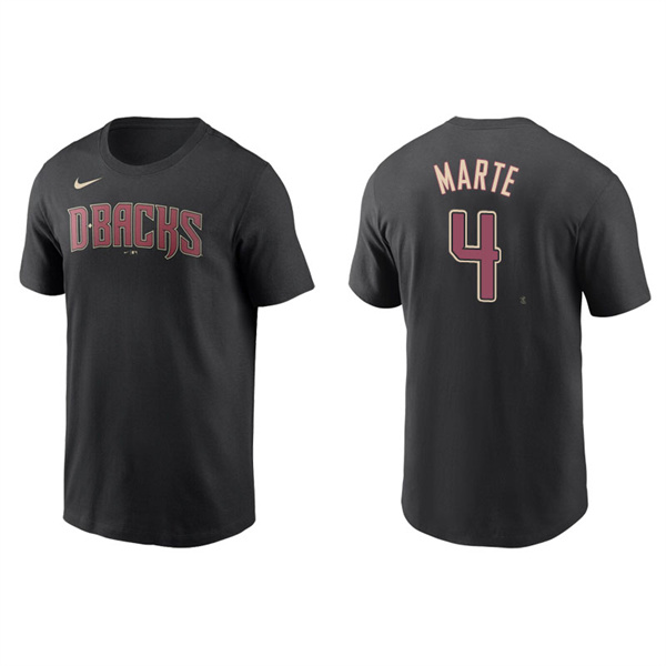 Men's Arizona Diamondbacks Ketel Marte Black Name & Number Nike T-Shirt