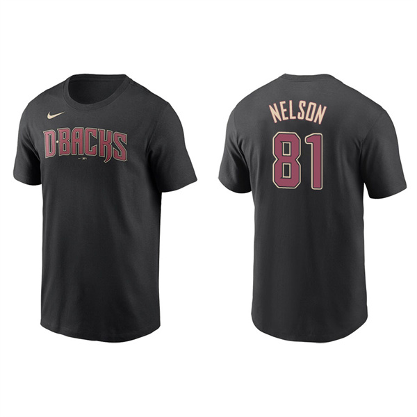 Men's Arizona Diamondbacks Kyle Nelson Black Name & Number Nike T-Shirt
